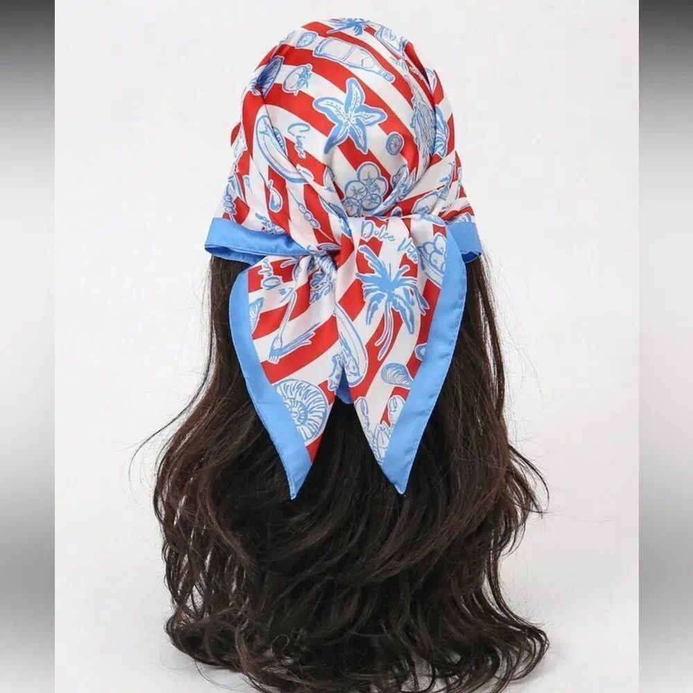 Boho Striped Red Scarf N1403